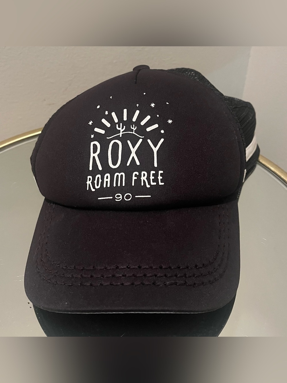 Roxy Black Trucker Hate Adjustable with White Logo